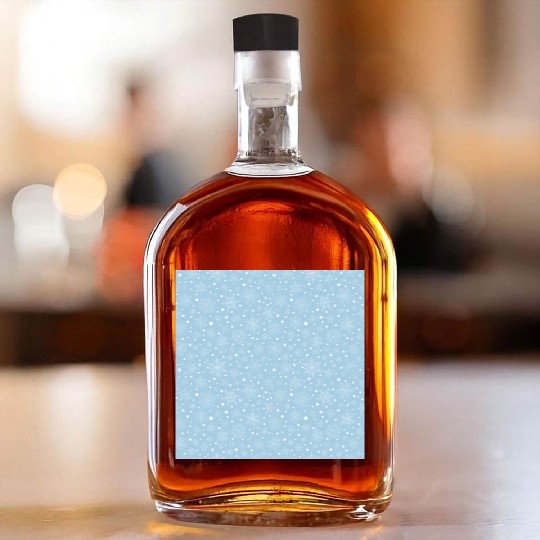 Light Blue Snowflakes Pattern Whiskey Bottles