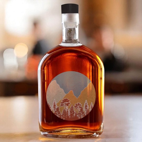 Retro Forest Outdoor Nature Whiskey Bottles