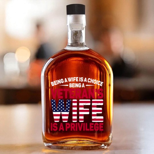 US Veteran's Wife Veterans Day Patriotic American Whiskey Bottles
