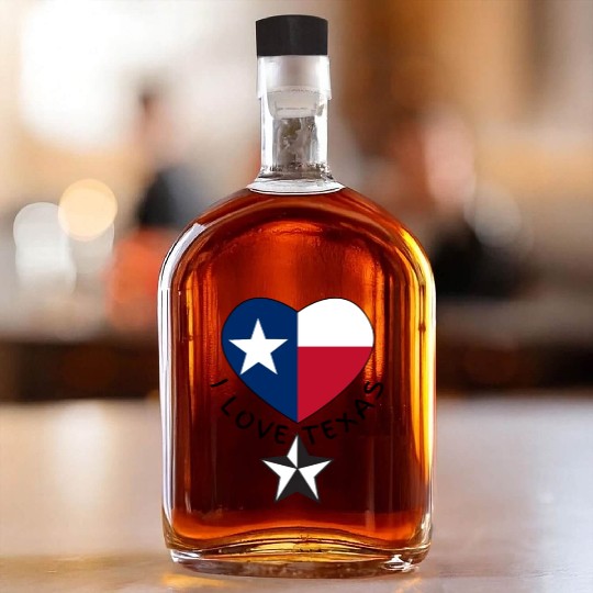 Show your love for Texas with I Love Texas Design Whiskey Bottles