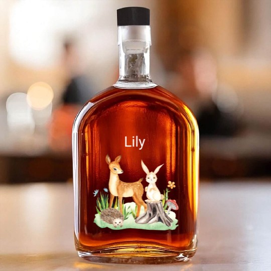 Animal deer rabbit hedgehog Lily Whiskey Bottles
