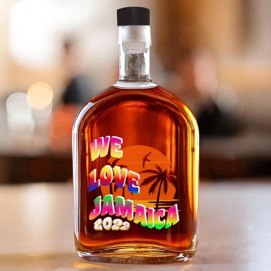 We love Jamaica family vacation 2022 Whiskey Bottles