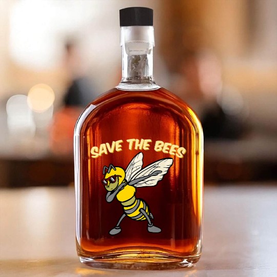 Save The Bees Whiskey Bottles Dabbing Bumblebee Bee Earth Pl