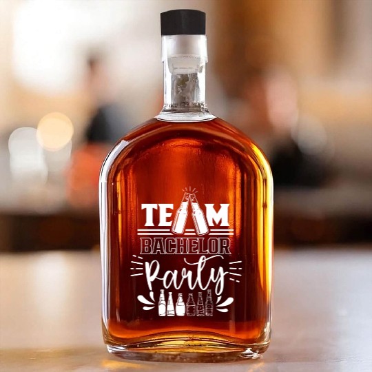 Team Bachelor Party Bride Groom Whiskey Bottles