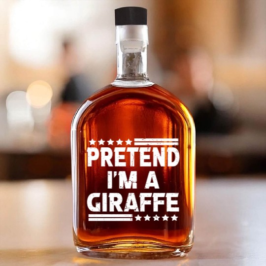 Pretend I'm A Giraffe Easy Lazy Halloween Costume Whiskey Bottles
