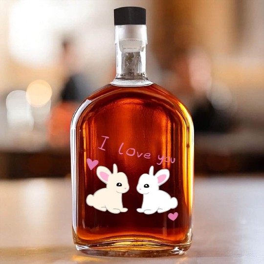 i love you bunny Whiskey Bottles