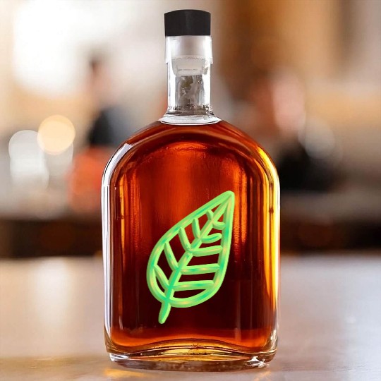 leaf icon nature green thick Whiskey Bottles