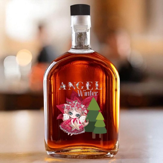 Winter Angel Christmas Tree Poinsettia Whiskey Bottles