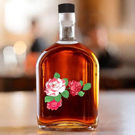 Hibiscus Garden Plant Botanical Flower Whiskey Bottles