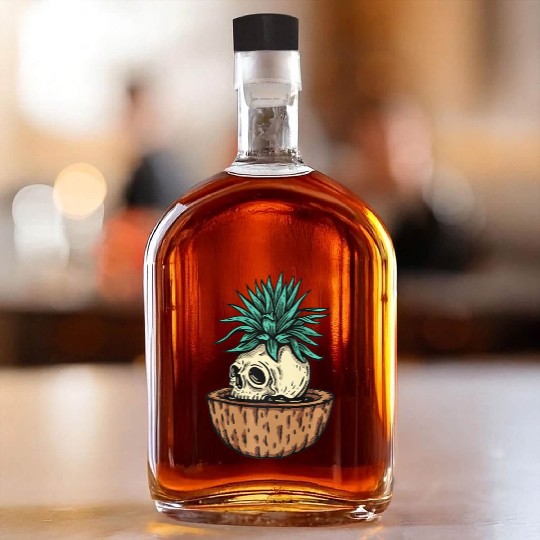 Funny Cool Skeleton Plant Nature Whiskey Bottles