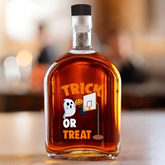 Creepy Basketball Pumpkin Ghost A Trick Or Treat Whiskey Bottles