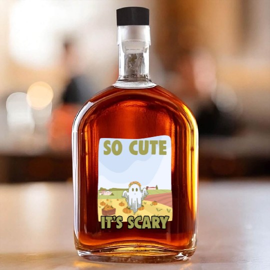 So Cute It's Scary Retro Pumpkin Farm Grost A Whiskey Bottles