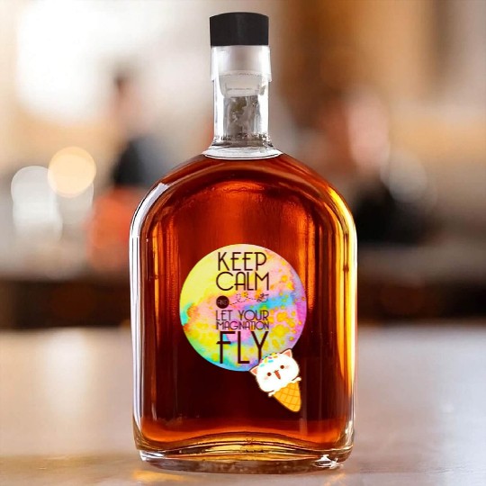 Fly to The Imagination Cute Design Positive Quote Whiskey Bottles