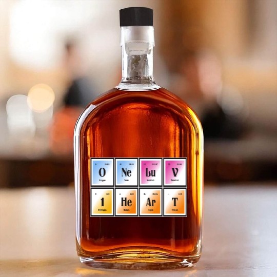 One Lov One Heart | Periodic Table of Elements Whiskey Bottles
