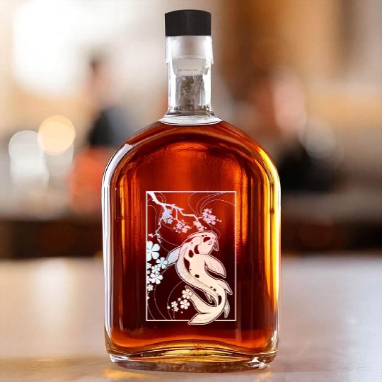 Kawaii Cherry Blossom Koi Whiskey Bottles