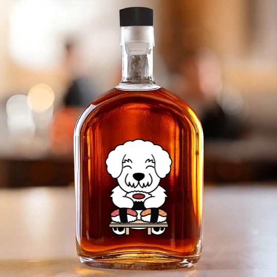 Sushi Lover Bichon Frise Whiskey Bottles