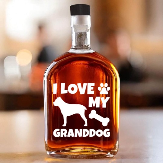 I Love My Granddog Cane Corso Whiskey Bottles