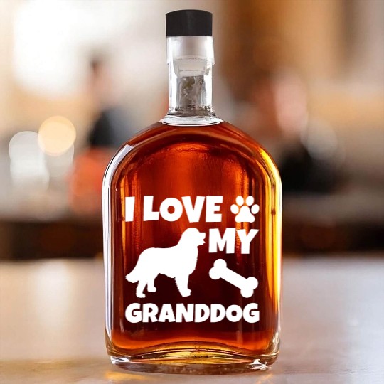I Love My Granddog Bernese Mountain Dog Whiskey Bottles