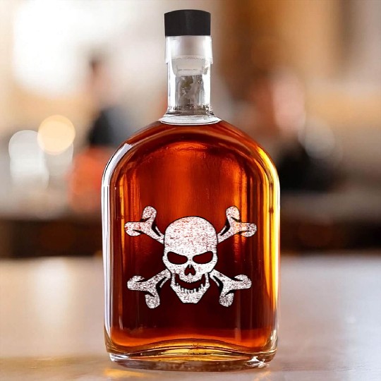 Plain Vintage Skull And Crossbones Whiskey Bottles