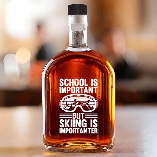 Skiing Kids Freestyle-Skiing School Kids - School Whiskey Bottles