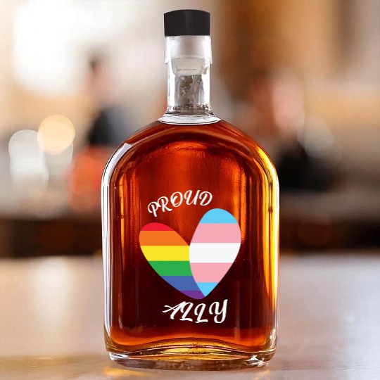 LBGT Flag Gay Pride Human Vintage Rainbow Whiskey Bottles