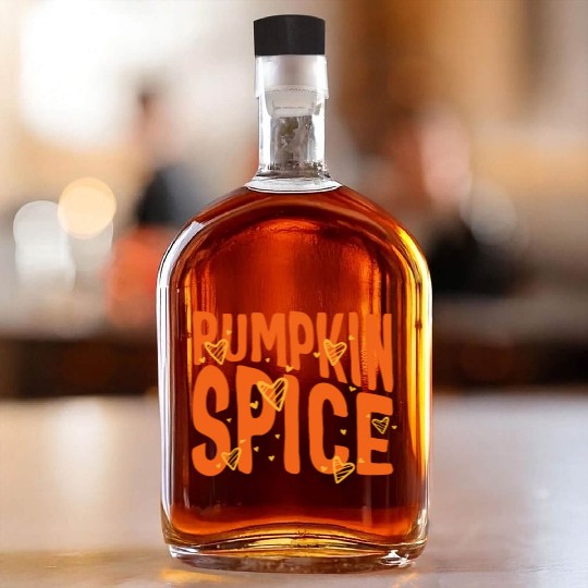 Halloween Theme Cute Pumpkin Spice Coffee Lover Whiskey Bottles