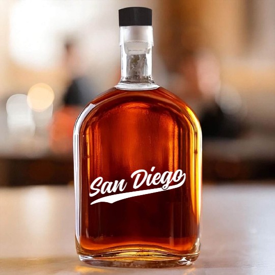 San Diego California Cool Ca Retro 1970S White Tex Whiskey Bottles