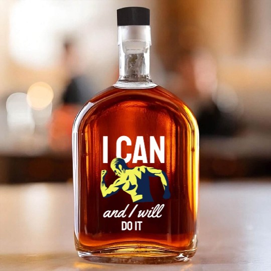 I Can Do it Weightlifting Workout Fitness Gym Gift Whiskey Bottles