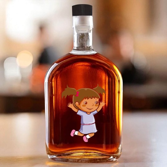 Girl jumps school enrollment joy kindergarten Whiskey Bottles
