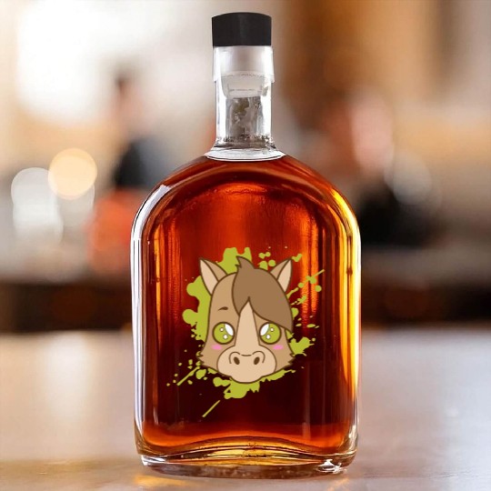 Horse Pony in japanese Kawaii Style Animal Whiskey Bottles
