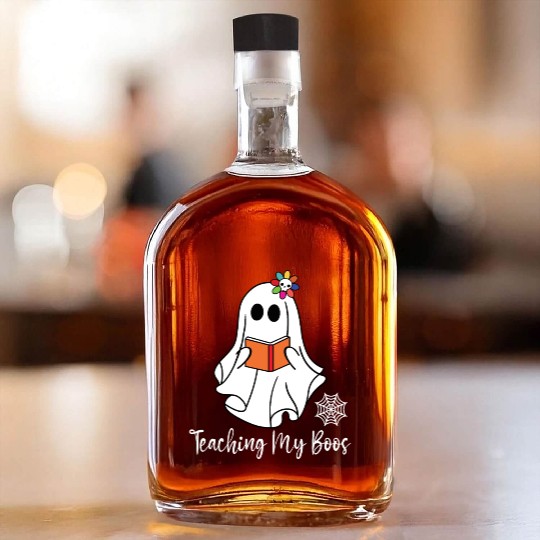 Teaching My Boos Funny Back to School Halloween Whiskey Bottles