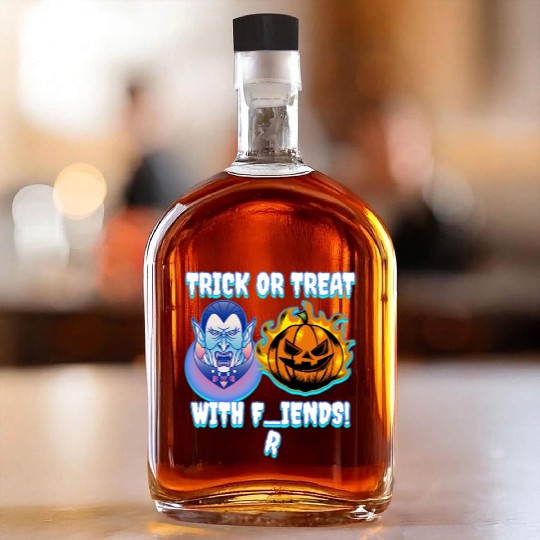 Trick or Treat with F(r)iends! Vampire & Pumpkin W Whiskey Bottles