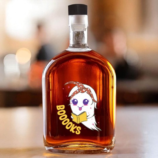 Cute Ghost Book Reading for teacher booooks Whiskey Bottles