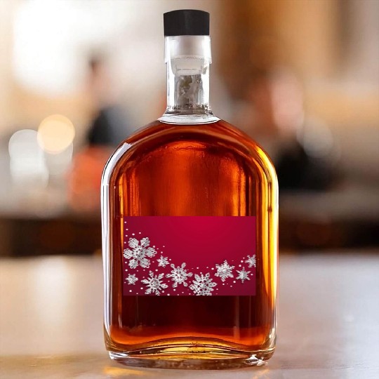 Christmas Snowflakes Red Winter Whiskey Bottles