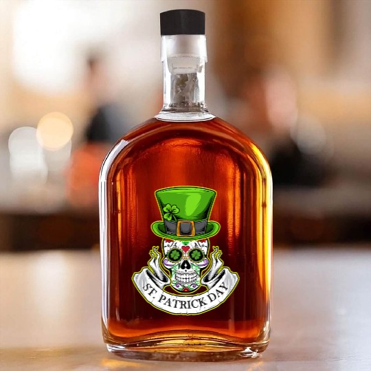 Sugar Skull | St Patrick Day | Lucky Charm Irish Whiskey Bottles
