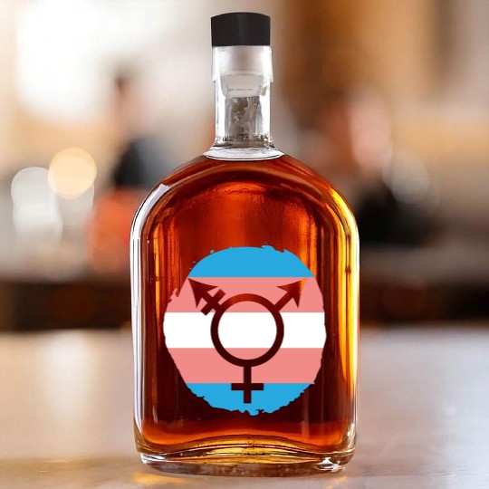 Trans Rainbow Pride LGBTQ Transgender Rights Whiskey Bottles