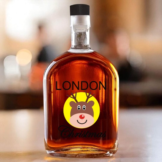 Funny Christmas Rudolph gift for Londoner Whiskey Bottles