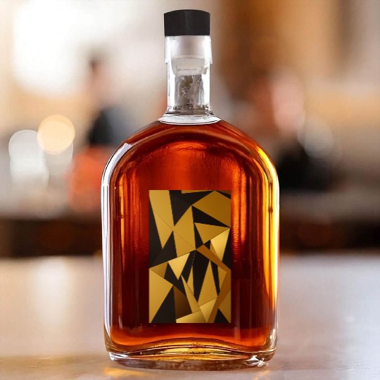Black and Gold Minimalist Whiskey Bottles
