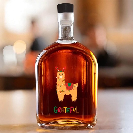Fa La La La LLama - Grateful ! Whiskey Bottles