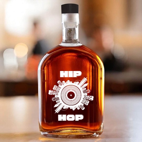 Hip Hop Vinyl City (White) Whiskey Bottles