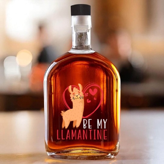 Valentines Day Hearts Day Cupid Love Llama Lover Whiskey Bottles