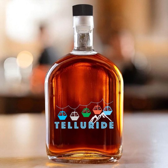 Colorado Ski Mountain Gondola Telluride Whiskey Bottles