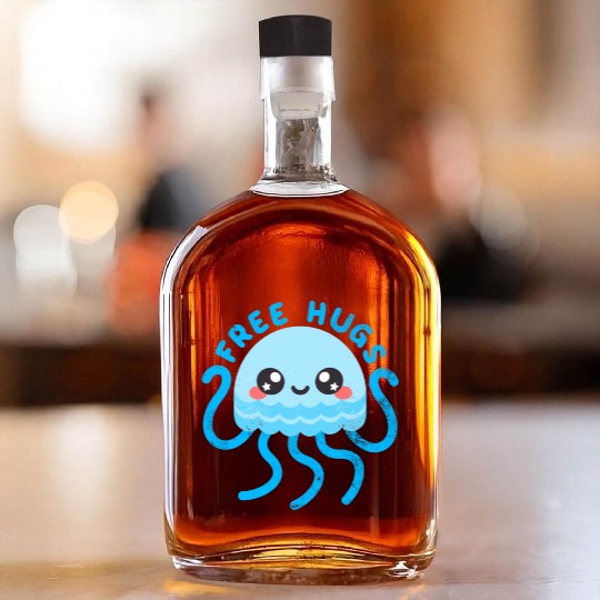 Jellyfish free hugs Whiskey Bottles