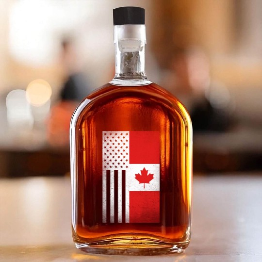 Canada Design for proud Canadian Americans Whiskey Bottles