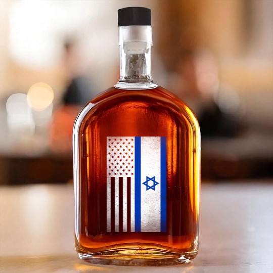 Israel Design for proud Israeli Americans Whiskey Bottles