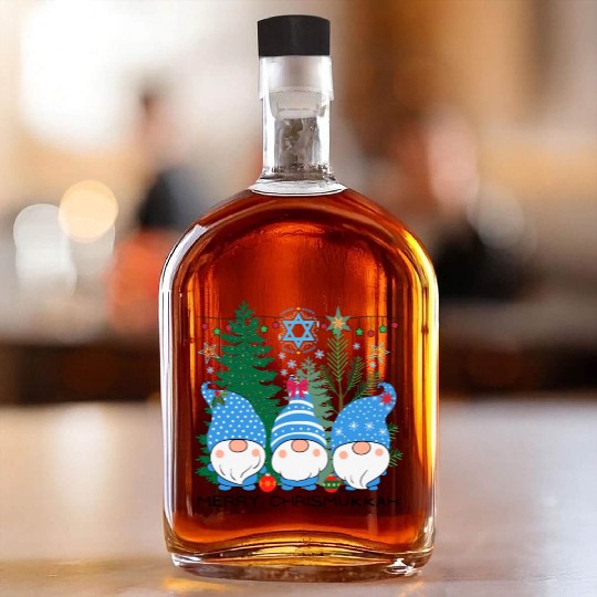 Merry Christmukkah, Jewish Christmas, Hanukkah Whiskey Bottles