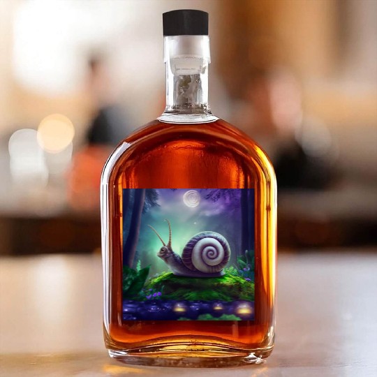 Spiral Moongazing Snail Ombre Aqua Lavender sky Whiskey Bottles