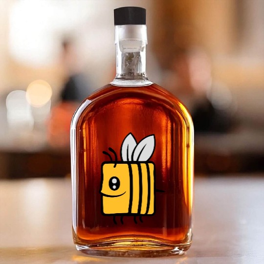 Square little cute bee Whiskey Bottles