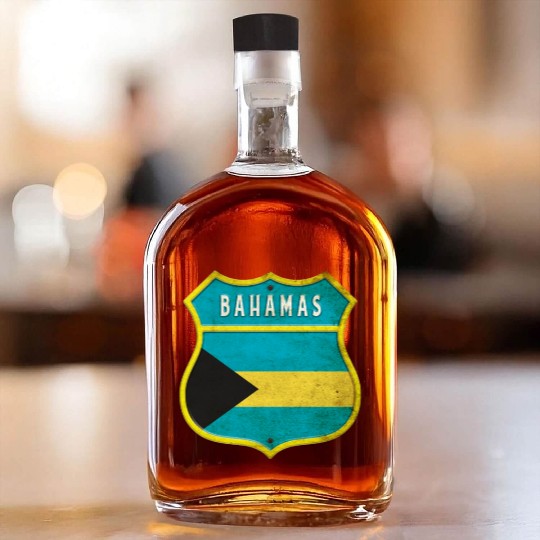 Bahamas coat of arms flag design Whiskey Bottles