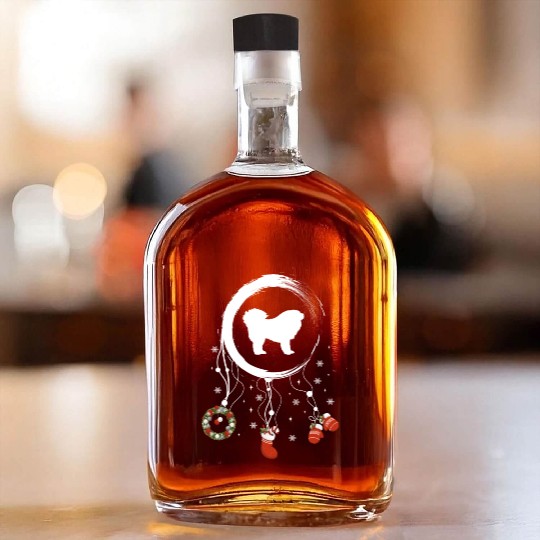 dog dreamcatcher Christmas Tibetan Mastiff Whiskey Bottles